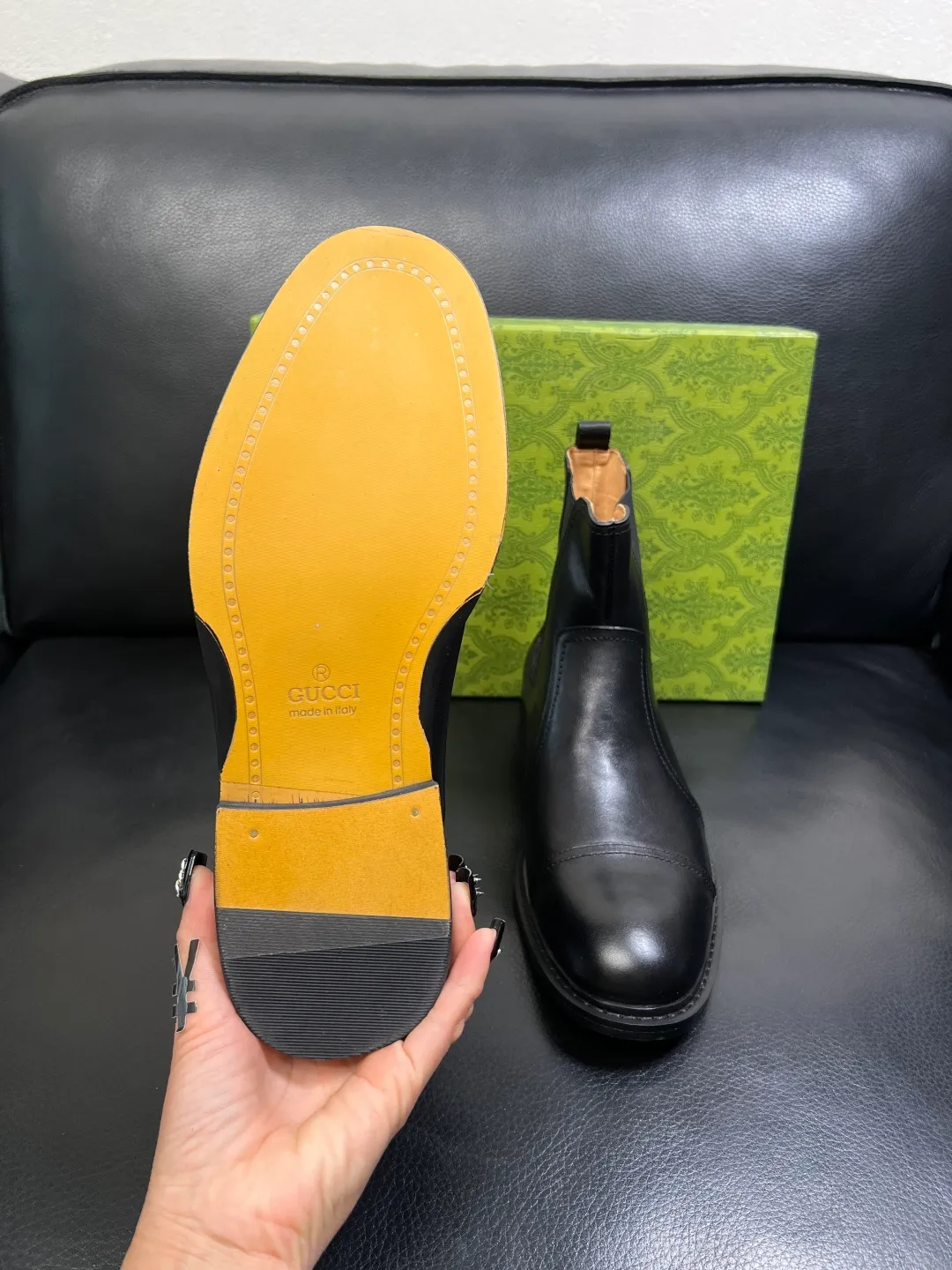 Men's shoes 💰900 Gucci High-quality top crafts Gucci Leather shoes and boots high-top series counter synchronization Original factory configuration, original cowhide imported from Italy, imported water-dyed cow lining, soles: original factory special supply original sole super comfortable, original factory and single goods High quality, welcome to compare and synchronization at the counter, code number 39-44 (customized 45)